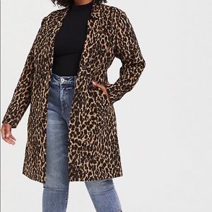 Torrid leopard woolen coat